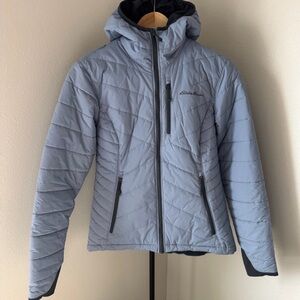 Eddie Bauer Reversible Hooded Puffer Jacket | Lightweight & Warm (Blue)